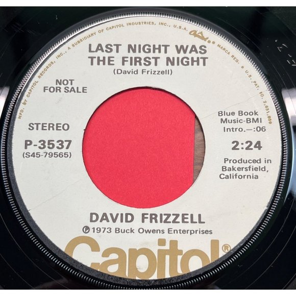 David Frizzell Get Out of Town Before Sundown / Last Night Was 45 Country Promo - Picture 2 of 4